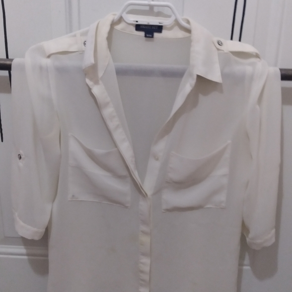 Cream silk smart set dress shirt - Picture 1 of 3